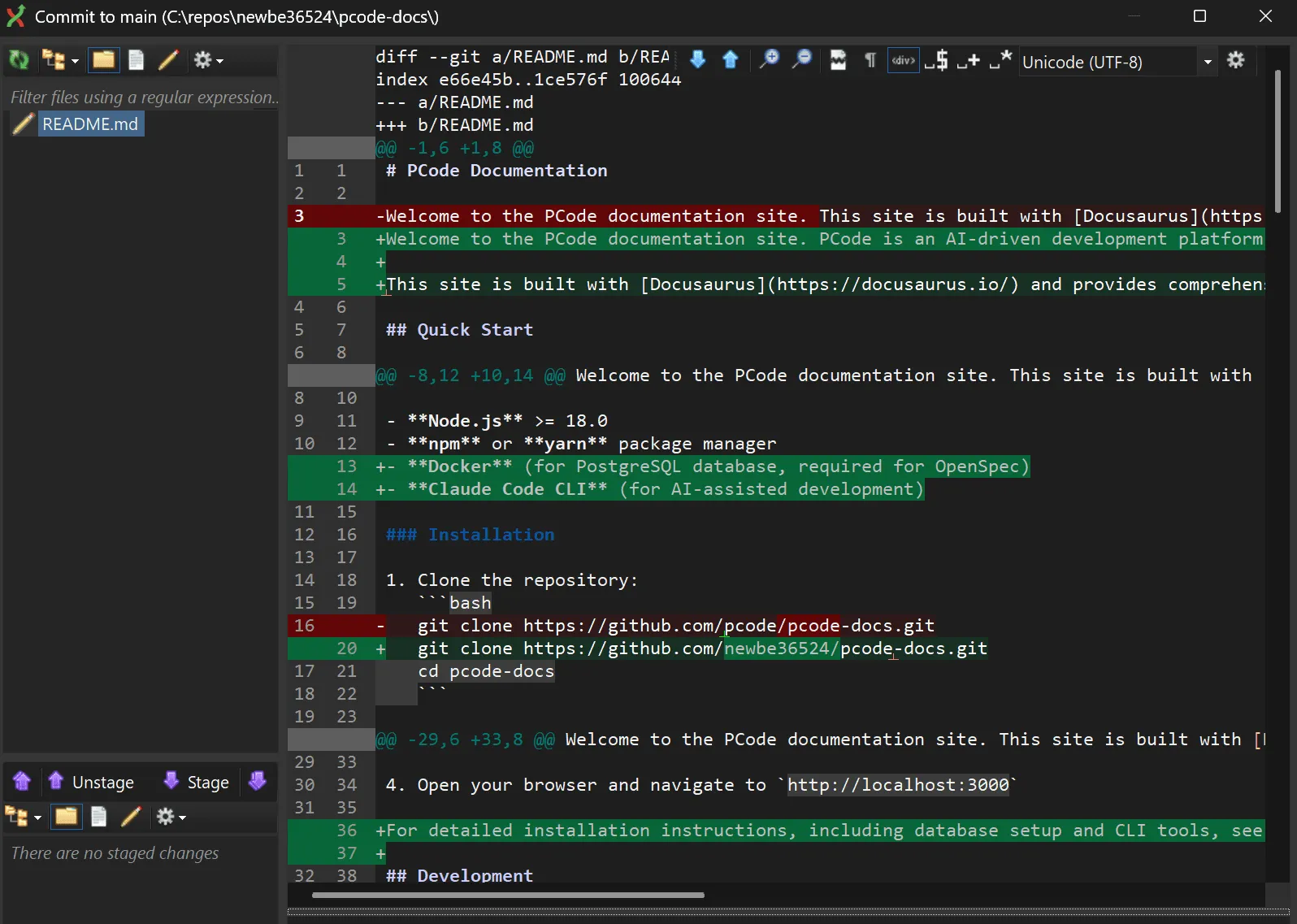 README changes after we just performed editing