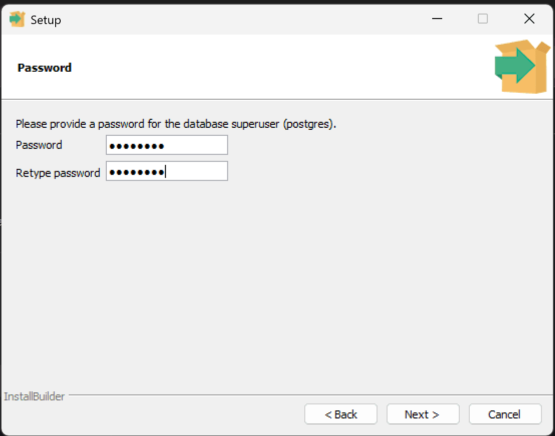 设置数据库初始用户的密码